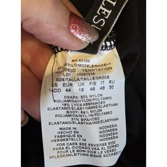 Miraclesuit Precioso Temptation DD Cup One-piece Swimsuit, Black Multicolor 14 - Picture 10 of 13